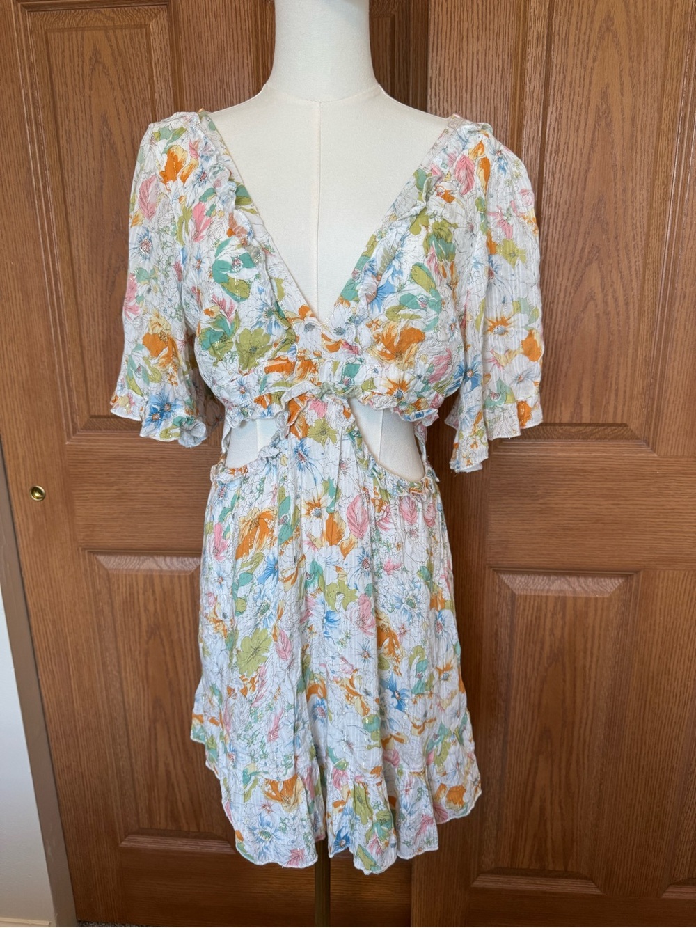 City Studio floral cutout mini dress